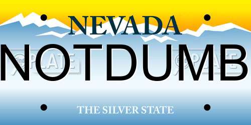 NOTDUMB Nevada License Plate