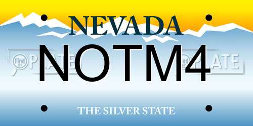 NOTM4 Nevada License Plate