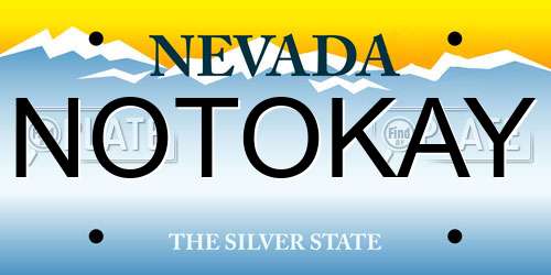 NOTOKAY Nevada License Plate