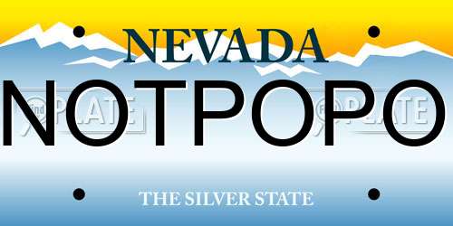 NOTPOPO Nevada License Plate
