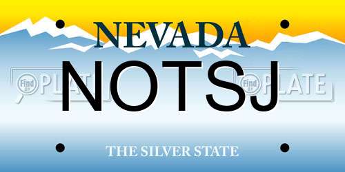 NOTSJ Nevada License Plate