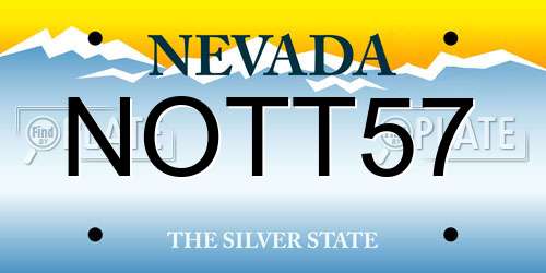 NOTT57 Nevada License Plate
