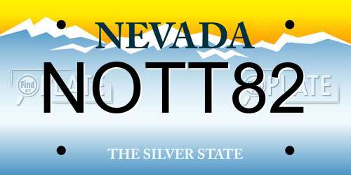 NOTT82 Nevada License Plate