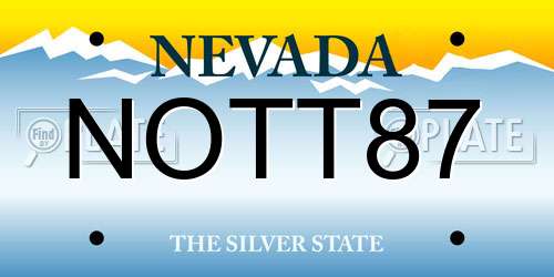 NOTT87 Nevada License Plate
