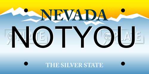 NOTYOU Nevada License Plate
