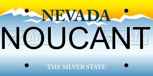 NOUCANT Nevada License Plate