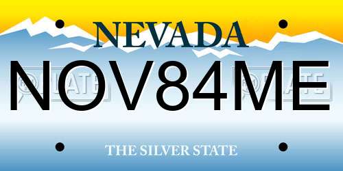 NOV84ME Nevada License Plate