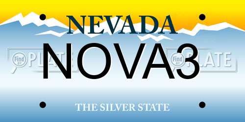 NOVA3 Nevada License Plate