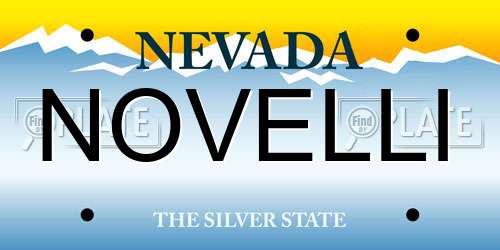 NOVELLI Nevada License Plate