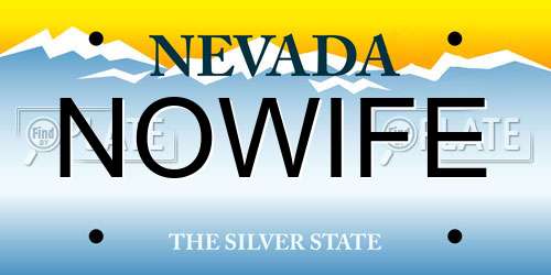 NOWIFE Nevada License Plate