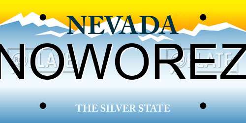 NOWOREZ Nevada License Plate