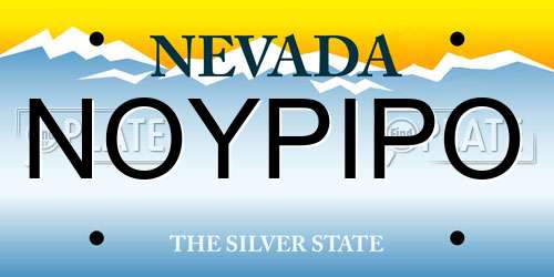 NOYPIPO Nevada License Plate