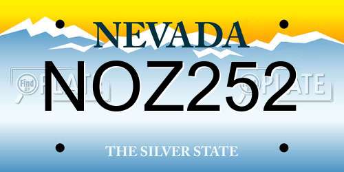 NOZ252 Nevada License Plate