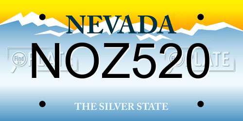NOZ520 Nevada License Plate