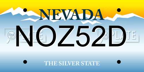 NOZ52D Nevada License Plate