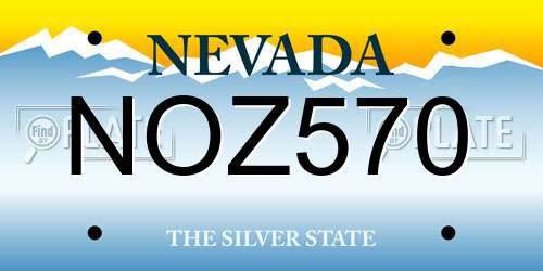 NOZ570 Nevada License Plate