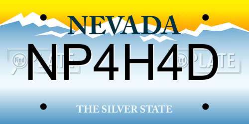 NP4H4D Nevada License Plate