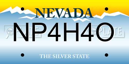 NP4H4O Nevada License Plate