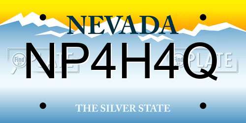 NP4H4Q Nevada License Plate