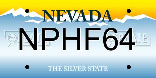 NPHF64 Nevada License Plate