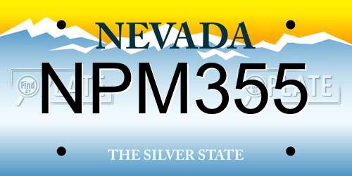NPM355 Nevada License Plate