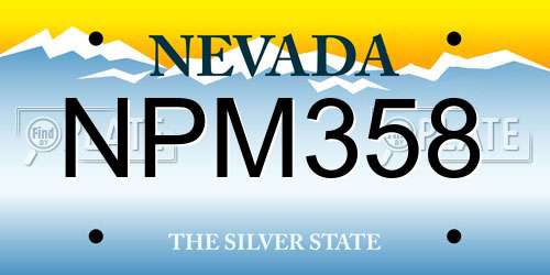 NPM358 Nevada License Plate