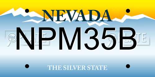 NPM35B Nevada License Plate