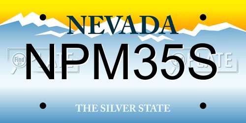 NPM35S Nevada License Plate