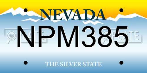 NPM385 Nevada License Plate