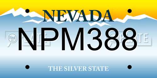 NPM388 Nevada License Plate