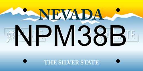 NPM38B Nevada License Plate