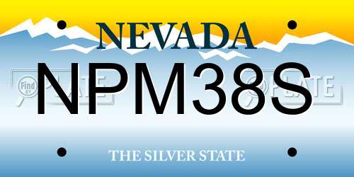 NPM38S Nevada License Plate