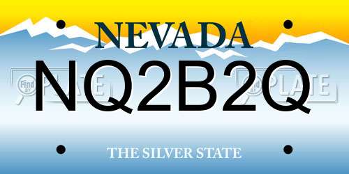 NQ2B2Q Nevada License Plate