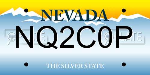 NQ2C0P Nevada License Plate