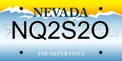 NQ2S2O Nevada License Plate