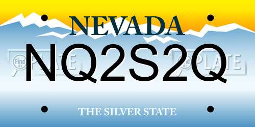 NQ2S2Q Nevada License Plate