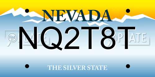 NQ2T8T Nevada License Plate