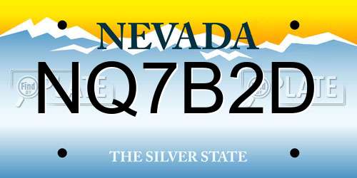 NQ7B2D Nevada License Plate