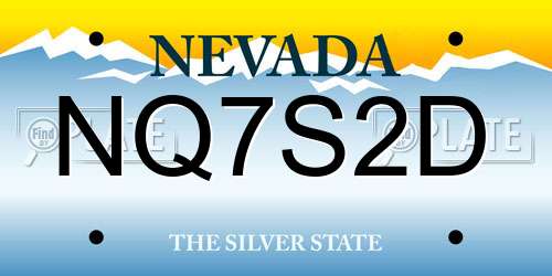 NQ7S2D Nevada License Plate