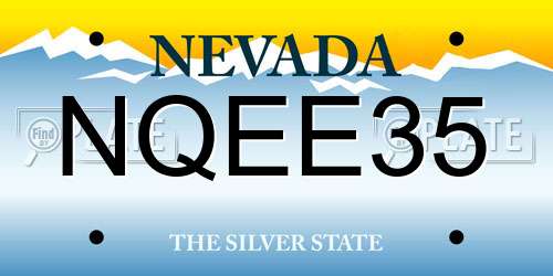 NQEE35 Nevada License Plate