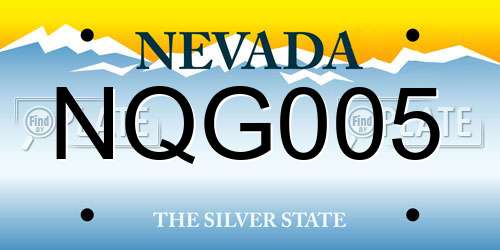 NQG005 Nevada License Plate