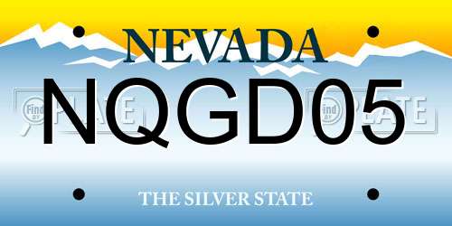 NQGD05 Nevada License Plate