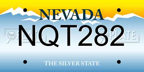 NQT282 Nevada License Plate