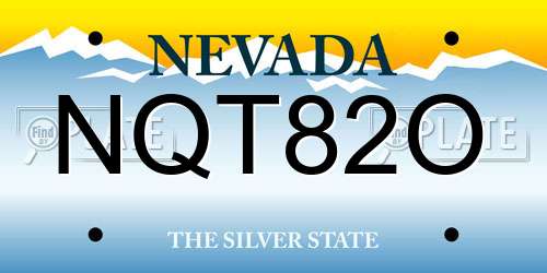 NQT82O Nevada License Plate