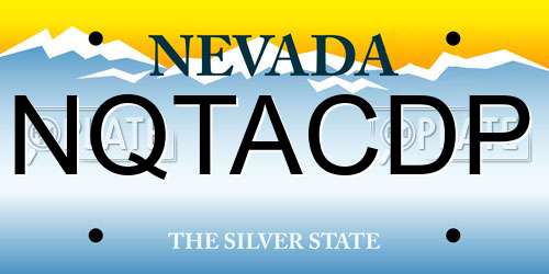 NQTACDP Nevada License Plate