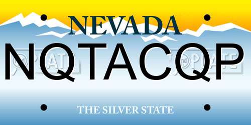 NQTACQP Nevada License Plate