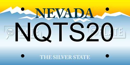 NQTS20 Nevada License Plate