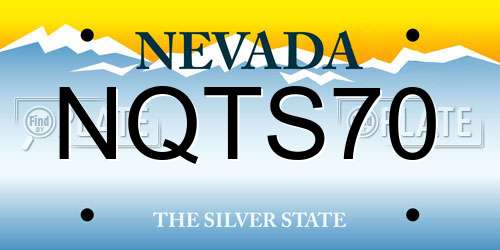 NQTS70 Nevada License Plate