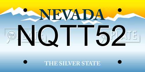 NQTT52 Nevada License Plate