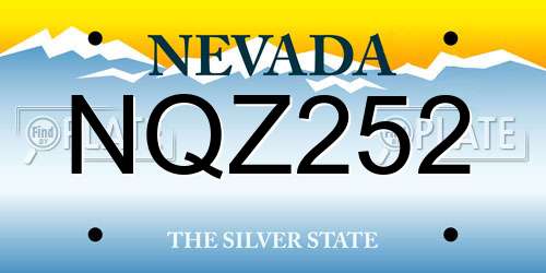 NQZ252 Nevada License Plate